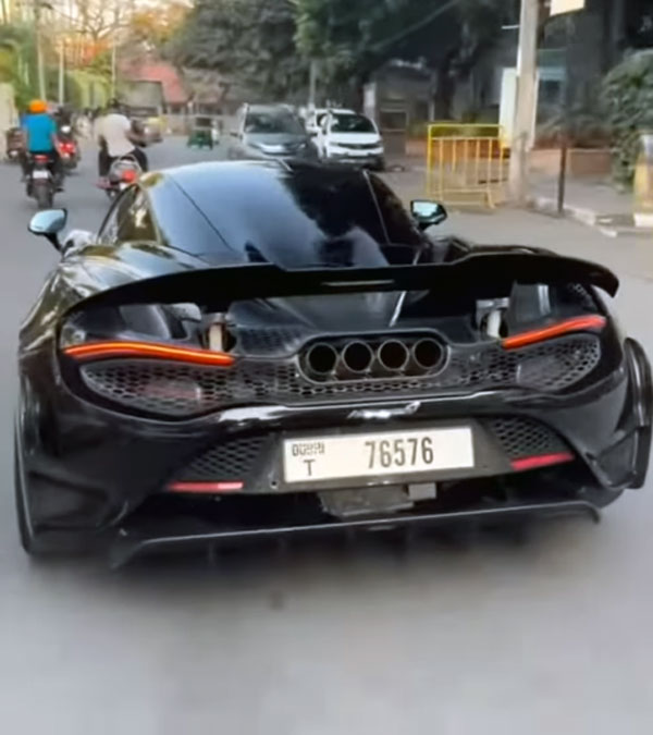 scooter crashes into mclaren 765 lt
