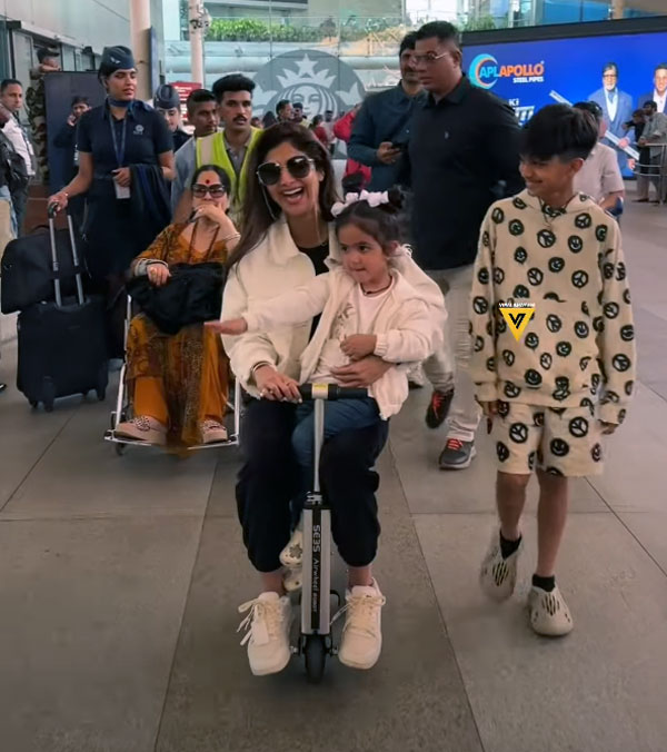 Bollywood Actress Shilpa Shetty Spotted In Electric Suitcase