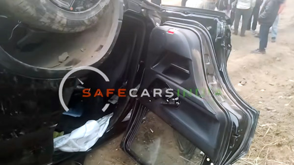 tata harrier suv accident students survive