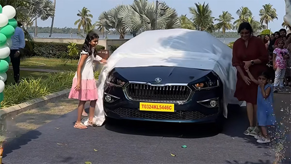 Malayalam Television Actress Aswathy Sreekanth Buys New Skoda Slavia