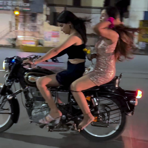 girls riding re bullet high heels