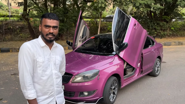 Skoda Rapid Owner Retrofitted His Sedan With Signature Lambo Doors