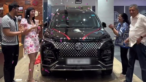 Daughter Gifts Her Parents New MG Hector SUV Worth Rs 20 Lakh
