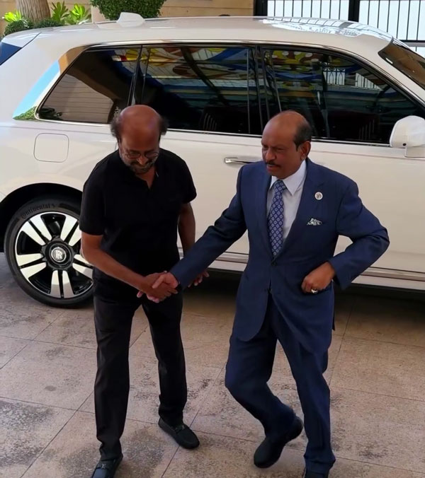 Superstar Rajinikanth And MA Yousafali s Luxury Car Ride Goes Viral
