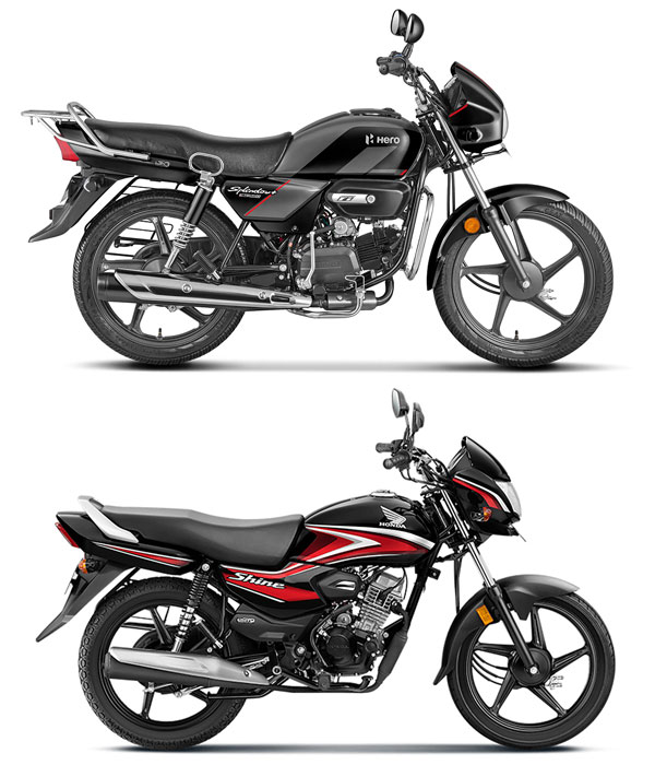 Hero Splendor Plus Xtec vs Honda Shine 100 Comparison
