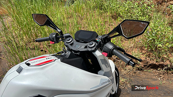 ultraviolette f77 mach-2 handle