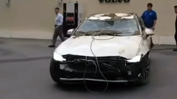 volvo s60 buried in landslide