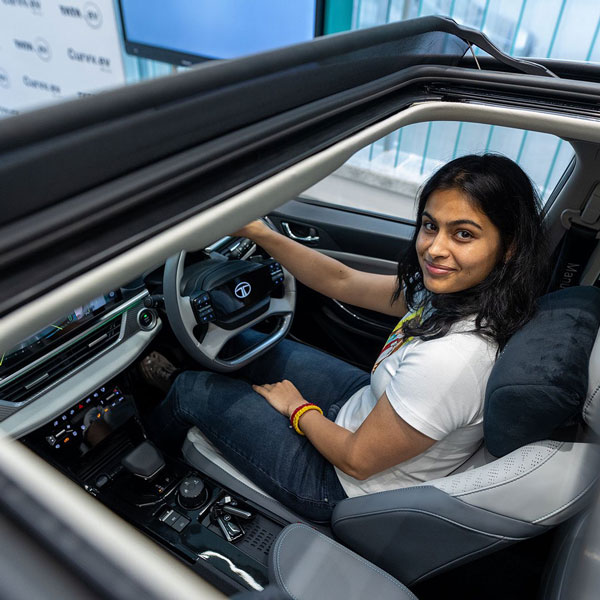 manu bhaker tata curvv ev gift manu bhaker tata curvv ev gift