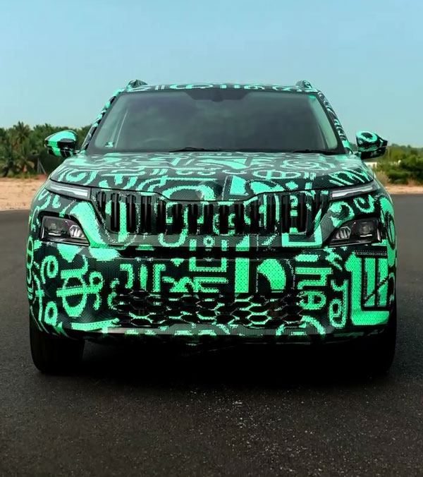 skoda klylaq artist shows camouflaged suv