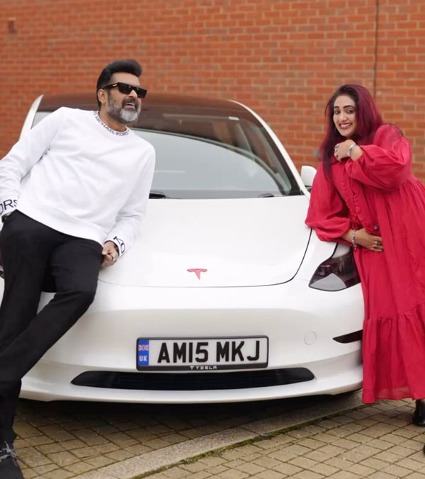Actor Manoj K Jayan s Tesla Model 3 EV Got Customised Number Plate In His Name Actor Manoj K Jayan s Tesla Model 3 EV Got Customised Number Plate In His Name
