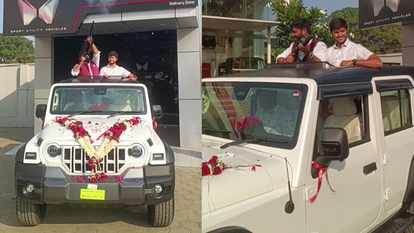 Man Fired Gun While Taking Delivery Of His New Mahindra Thar Roxx Man Fired Gun While Taking Delivery Of His New Mahindra Thar Roxx
