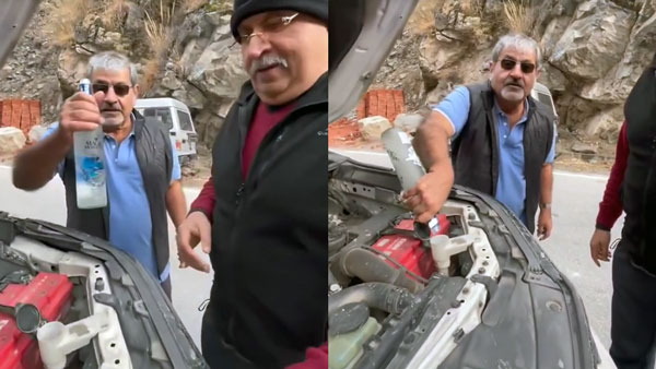 Old Gentleman Adding Vodka To Toyota Fortuner Old Gentleman Adding Vodka To Toyota Fortuner