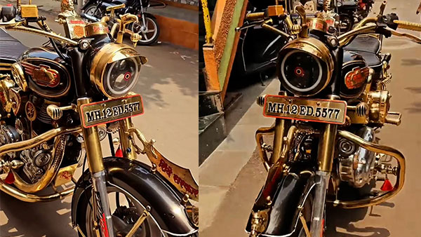 Royal Enfield Bullet Modified With Golden Accents Royal Enfield Bullet Modified With Golden Accents