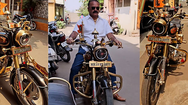 Royal Enfield Bullet Modified With Golden Accents Royal Enfield Bullet Modified With Golden Accents