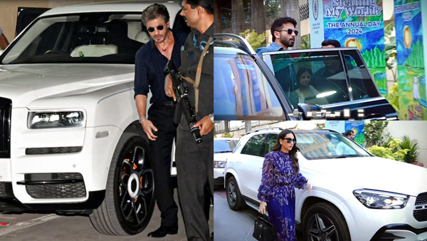celebrity arrive in expensive cars