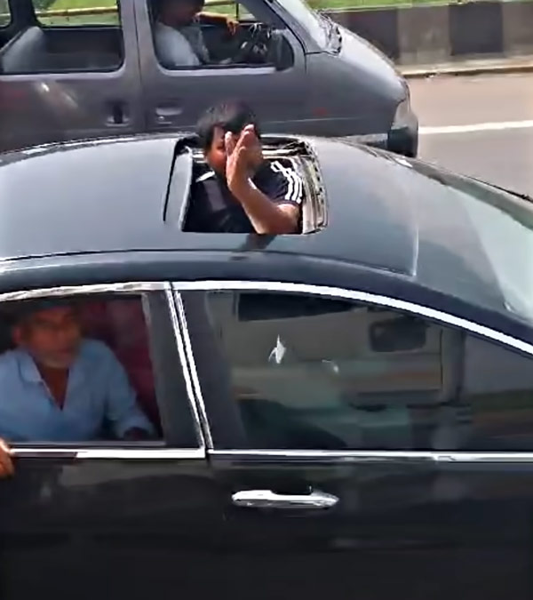 truck driver attacked by honda city