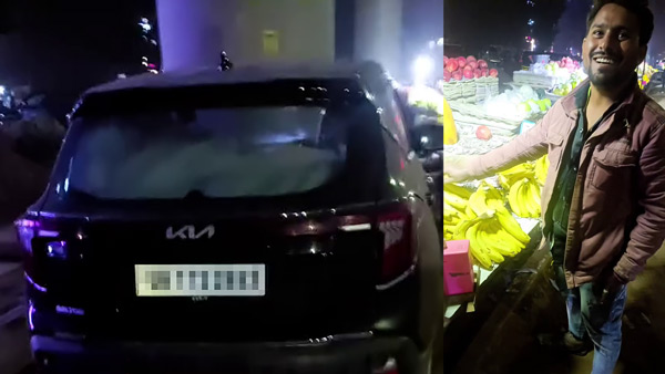 kia seltos owner selling fruits on street