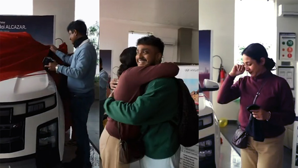 young man gifted Hyundai creta to parents