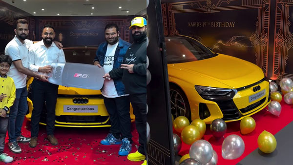 dad gifts 19 year old son audi rs e-tron