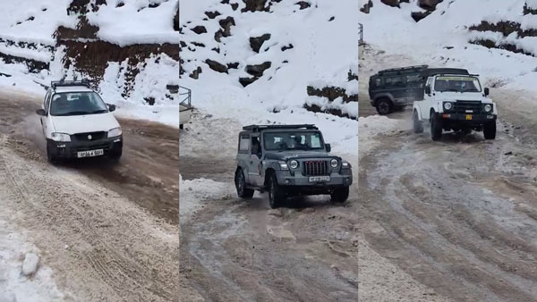 maruti alto beats thar gypsy icy hill climb