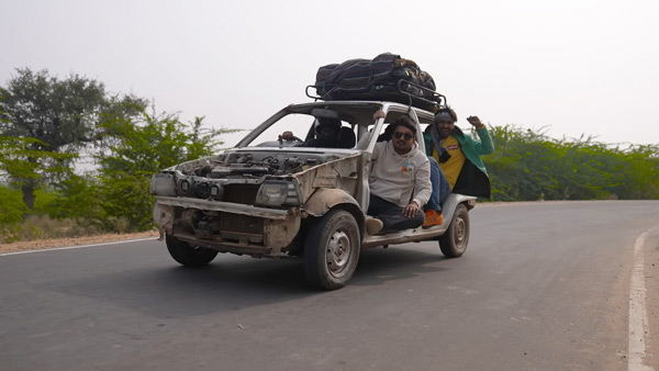 stripped maruti 800 road trip