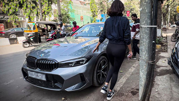 Bollywood Actress Esha Gupta Spotted In New BMW 3 Series Luxury Sedan