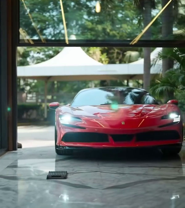 harsh kotak showcases parked ferrari sf90