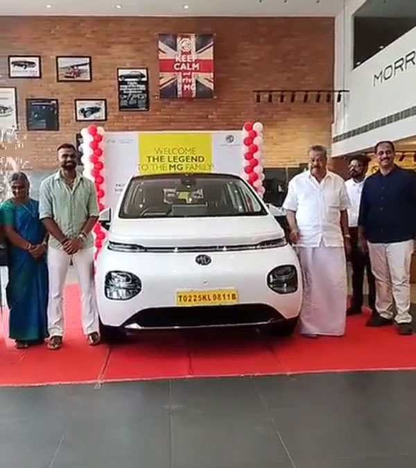mg windsor ev delivered pr sreejesh