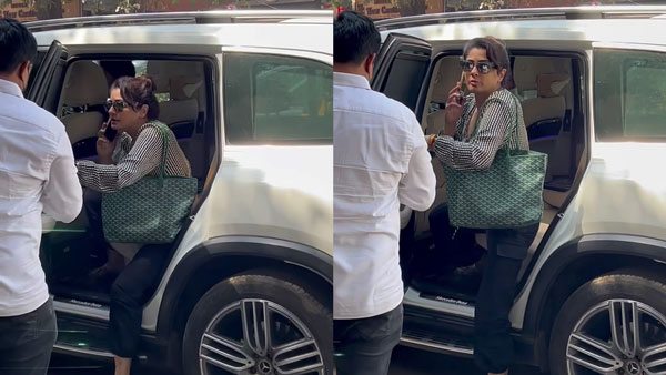 raveena tandon spotted in mercedes-benz gls