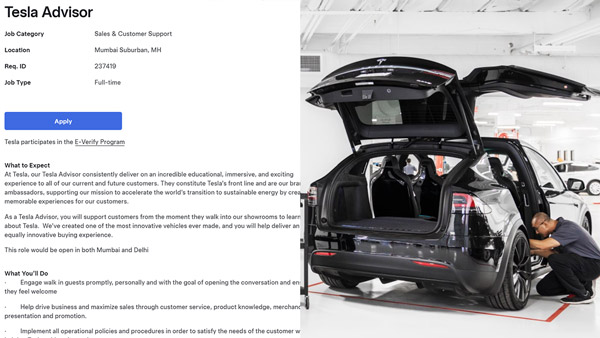 tesla india hiring job listings services