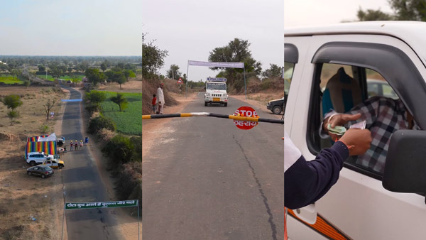 influencers set up fake toll booth