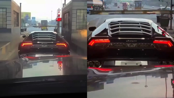 lamborghini passes under toll barrier wihouth paying lamborghini passes under toll barrier wihouth paying