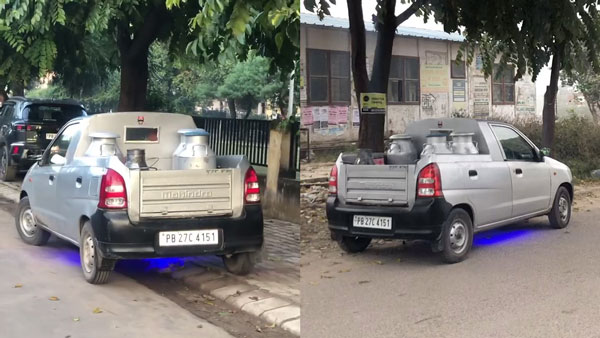 Maruti Alto Modified To Pickup Truck For Milk Delivery Video Goes Viral