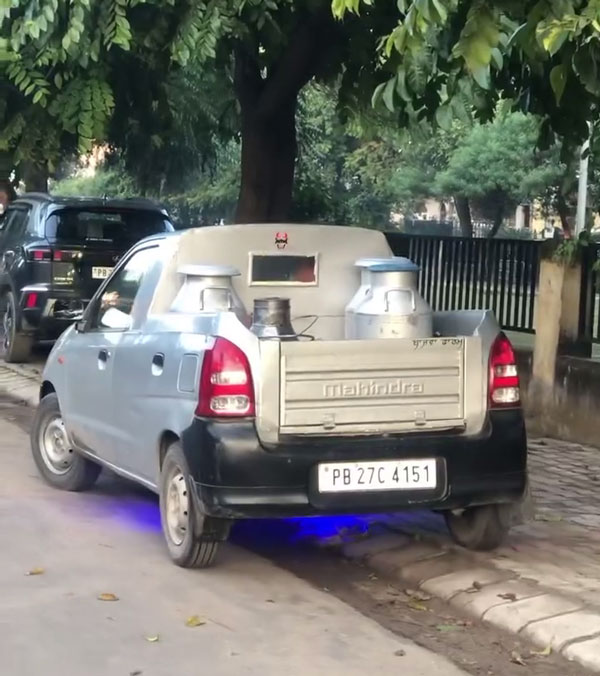 Maruti Alto Modified To Pickup Truck For Milk Delivery Video Goes Viral