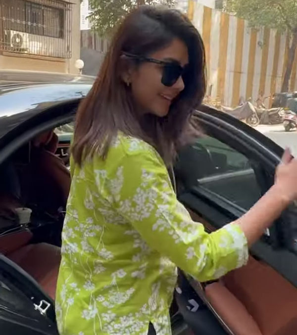 Actress Mrunal Thakur Spotted In Mercedes-Benz S-Class Luxury Sedan