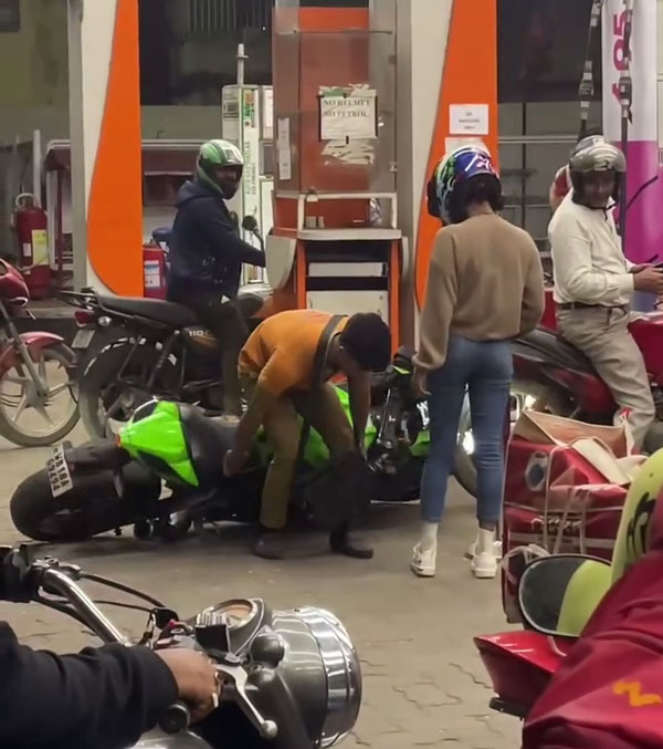 short woman rider kawasaki zx10r fall