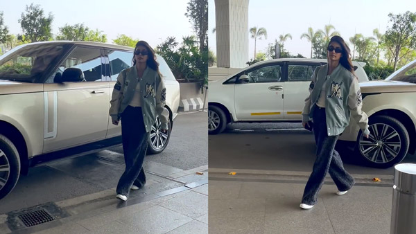 pooja hegde spotted in range rover vogue