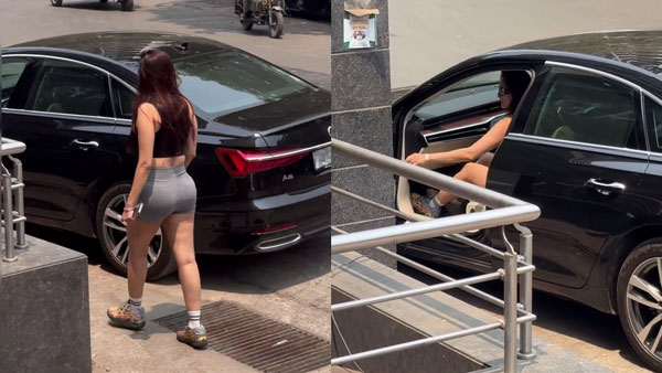 chahatt khanna spotted in audi a6