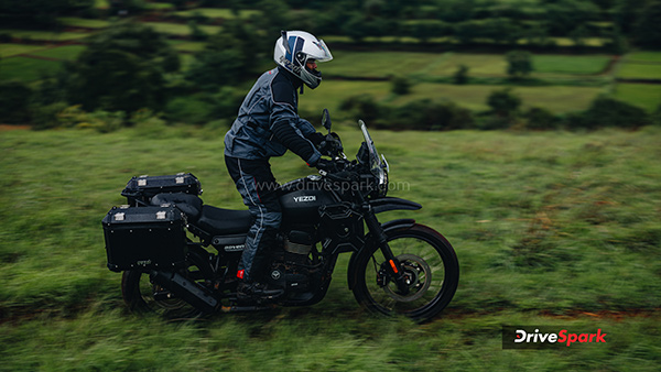 yezdi adventure riding shot
