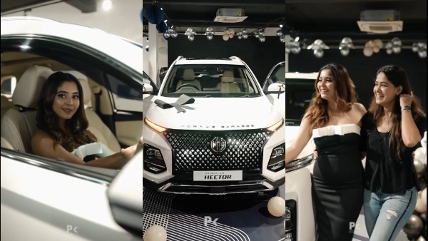 Kannada Actress Aishwarya Shindogi Bought New MG Hector SUV Kannada Actress Aishwarya Shindogi Bought New MG Hector SUV