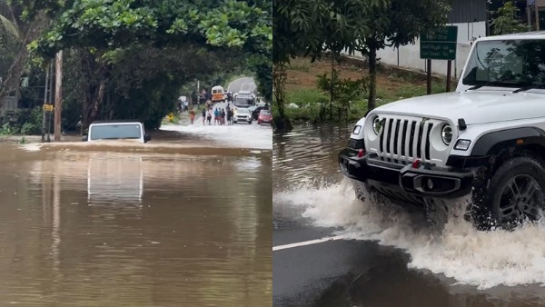 Mahindra thar driving through floodwaters Mahindra thar driving through floodwaters