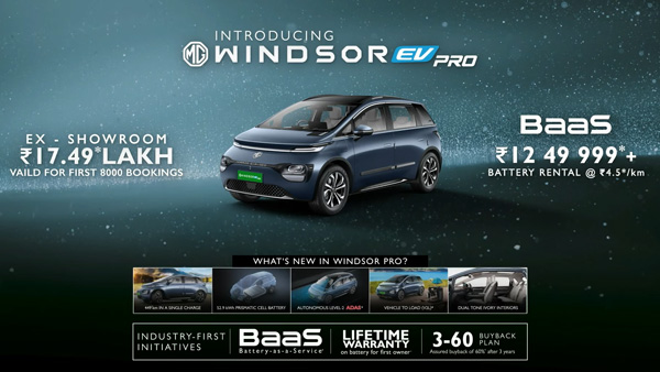 MG Windsor EV Pro Launched In India At Rs 17 49 Lakh