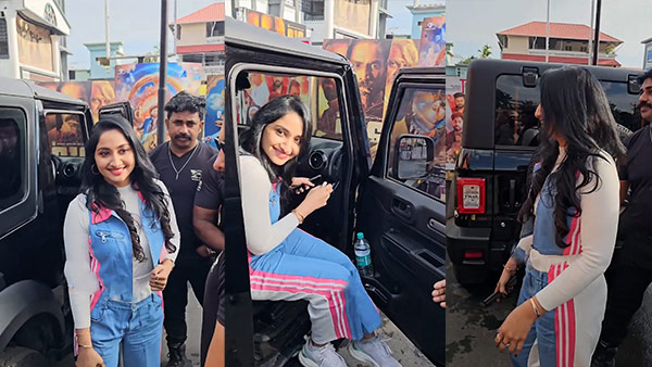 niya Varghese spotted in Mahindra thar