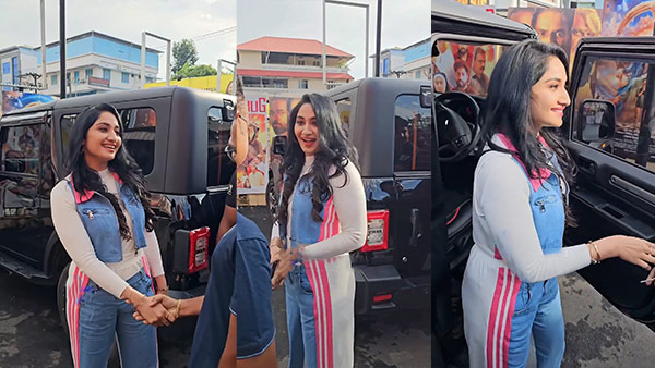 niya Varghese spotted in Mahindra thar