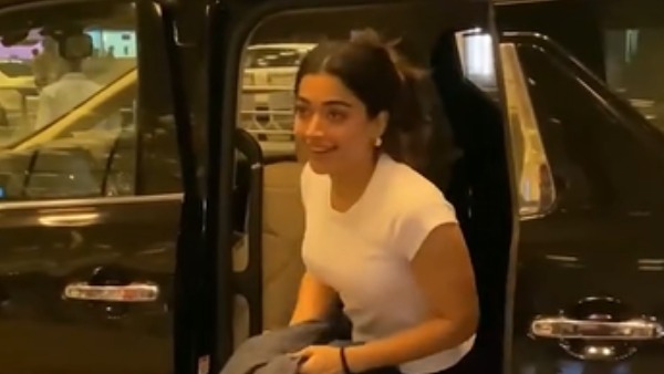 rashmika mandanna spotted in Toyota vellfire rashmika mandanna spotted in Toyota vellfire