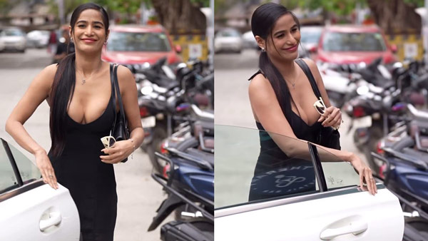 Actress Poonam Pandey Spotted In Mercedes-Benz CLA Luxury Car