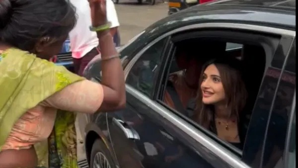 sreeleela spotted in s class sedan sreeleela spotted in s class sedan