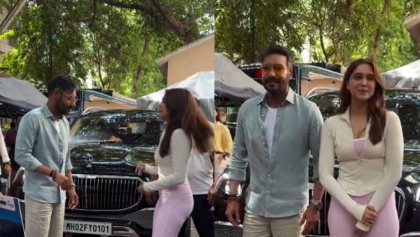 sharvari and ajay devgn with benz gls600