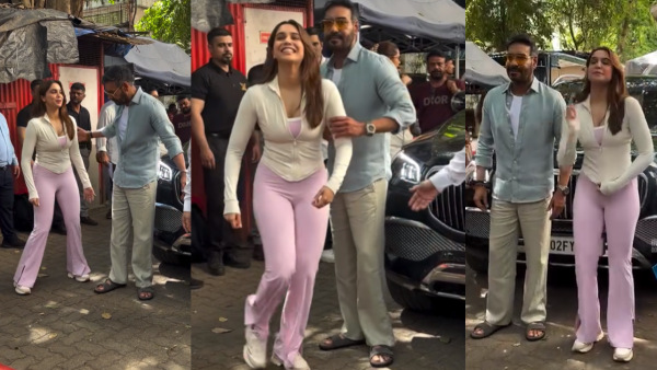 sharvari and ajay devgn with benz gls600