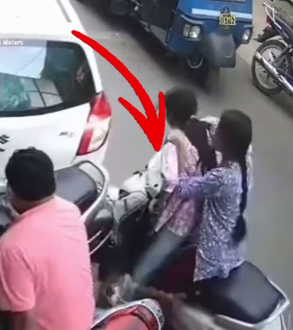 woman crashed honda active video viral